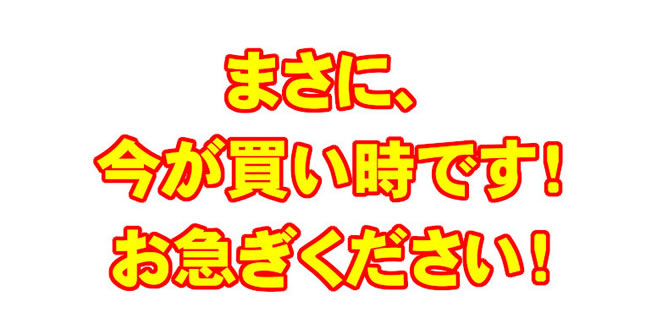 まさに今が買い時です。