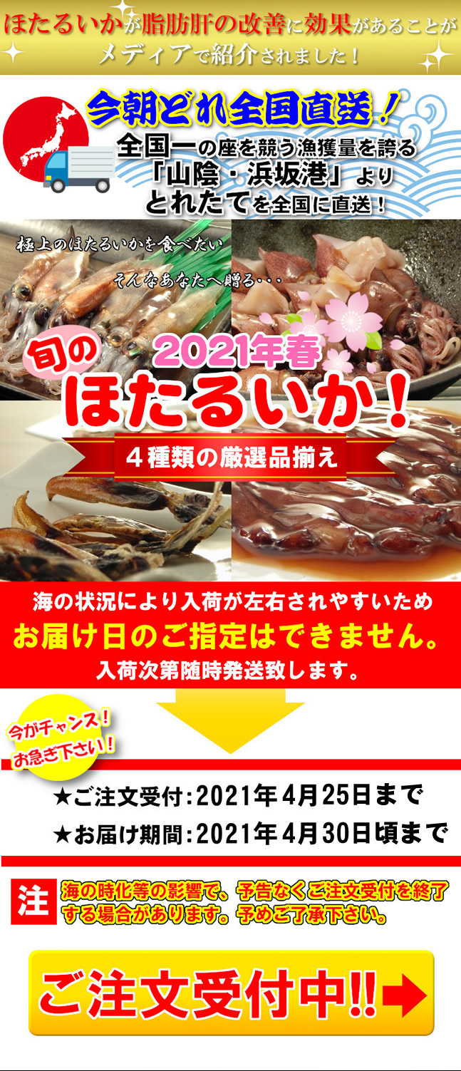 旬のほたるいか三昧!